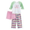 Infant Girl's 3 Piece Raglan Pajamas Set