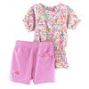 Infant & Toddler Girl's 2-Piece Printed Jersey Smock Waist Short Set