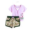 Infant & Toddler Girl's Flower Printed Neck Tie Back Canimo Short Set