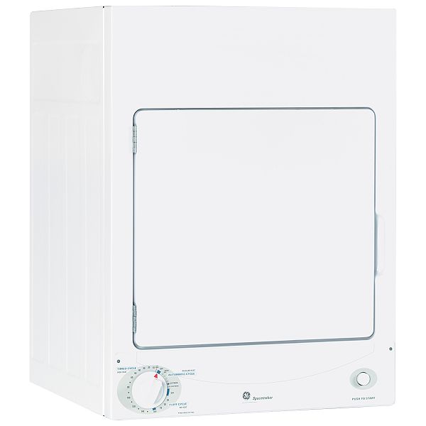 GE White 3.6 cu. ft. Electric Dryer - DSKS333EC