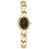 Elgin Ladies Oval Case Black Dial Gold Tone Watch