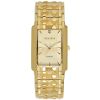 Elgin Mens Gold Tone Tank Case with Bark Finish Watch