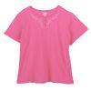 Women's Extended Plus Short Sleeve Henley Top