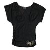 Junior's V-Neck Side Ruched Top