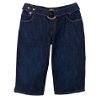 Junior's Plus Self Belt Denim Capri