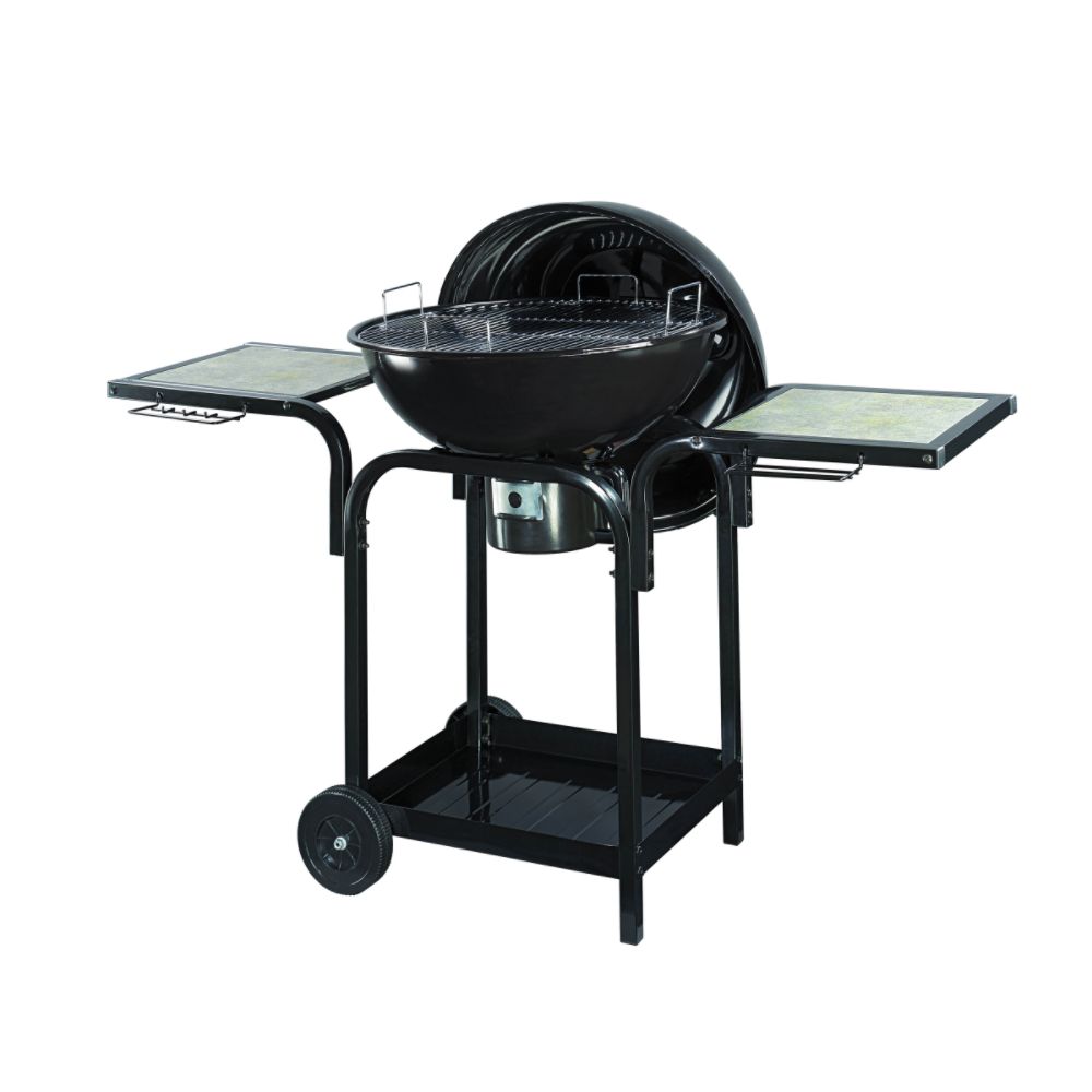BBQ Pro Round Cart Charcoal Grill With Base Shelf & Tile Table