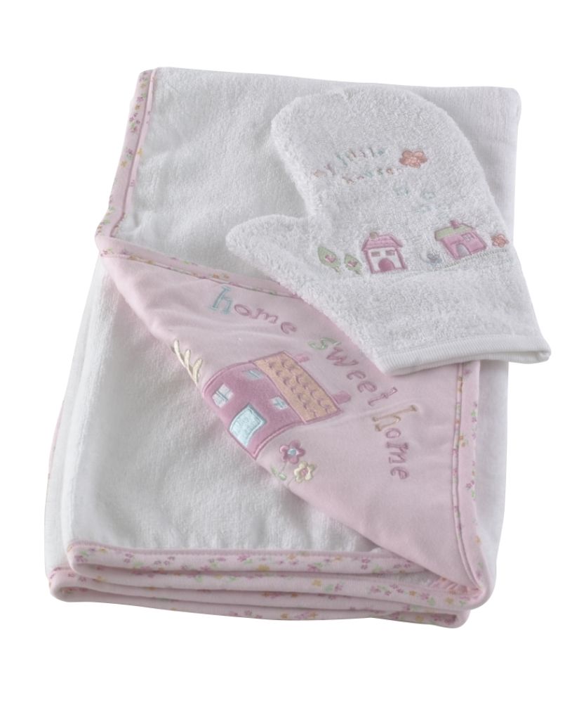 Lemon Frog Hooded Towel Set, with Wash Mitt