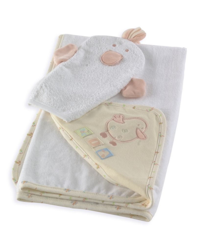 Lemon Frog Hooded Towel Set, with Wash Mitt