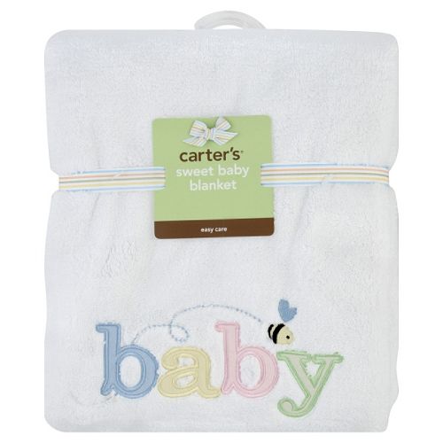 Carter's Blanket, Sweet Baby, Easy Care, White, 1... by