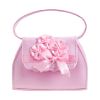 Patent Flap Bag with Floral Ribbon Bouquet