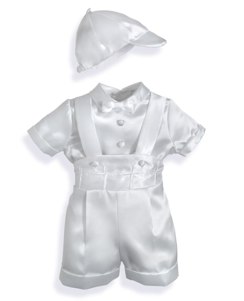 Infant Boy's Suspender Short Pant Christening Set 9-12 Months