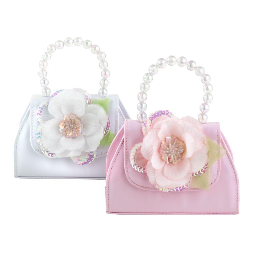 Toby N.Y.C. Patent Flower Purse with Bead Handle