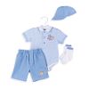 Preemie Boy's Satin Hanger Short Set, Hat, Socks