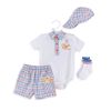 Preemie Boy's Satin Hanger Short Set, Hat, Socks
