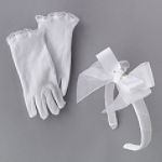 Toby N.Y.C. Toddler Girl's Large Bow Headband & Glove Set