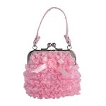 Toby N.Y.C. Girl's Lace Ruffle Handbag with Rosettes