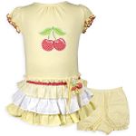 Youngland Infant Girl's Drop Waist Cherry Applique Seersucker Sundress