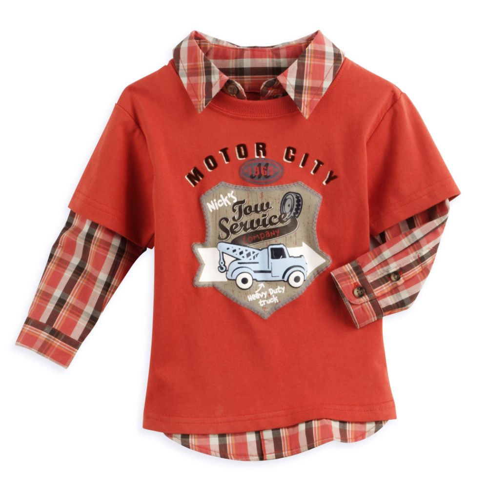 Toughskins Infant Boy's Layered Woven Graphic Top