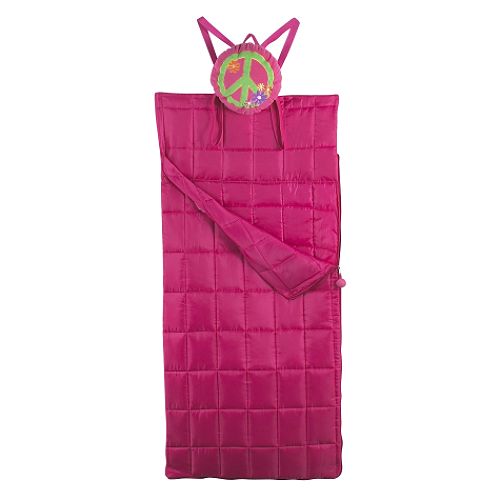  Confetti Girl's Peace Sign Sleeping Bag & Pillow Set 