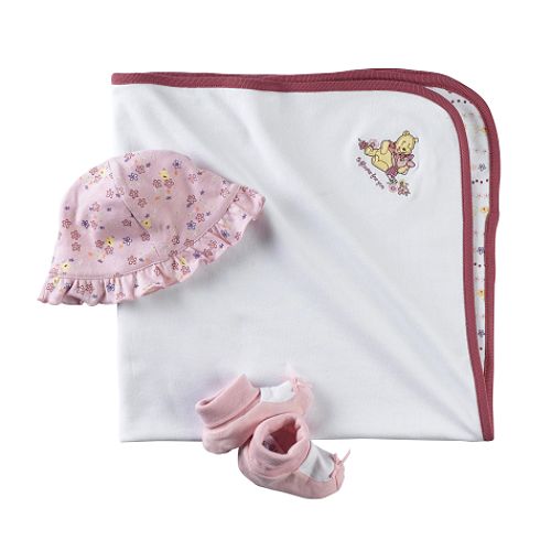 Disney Baby Newborn Girl's Blanket, Cap And Booties