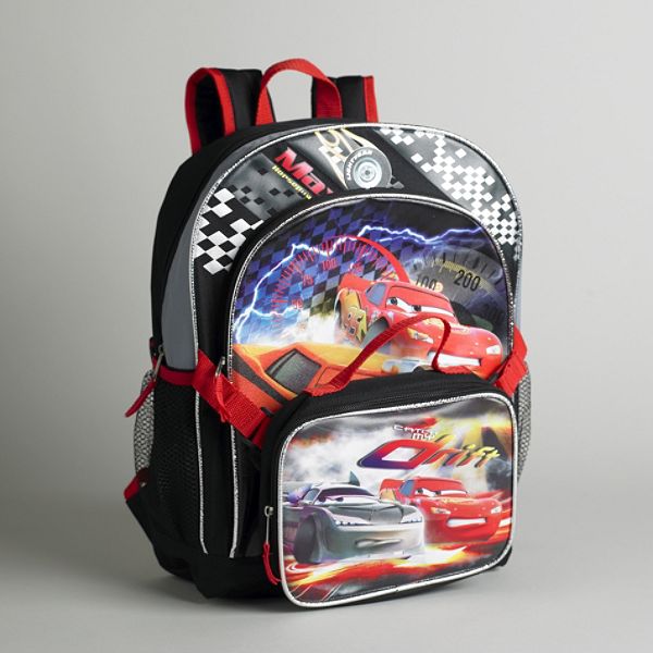 Cars Boy's Backpack with Detachable Lunch Kit 