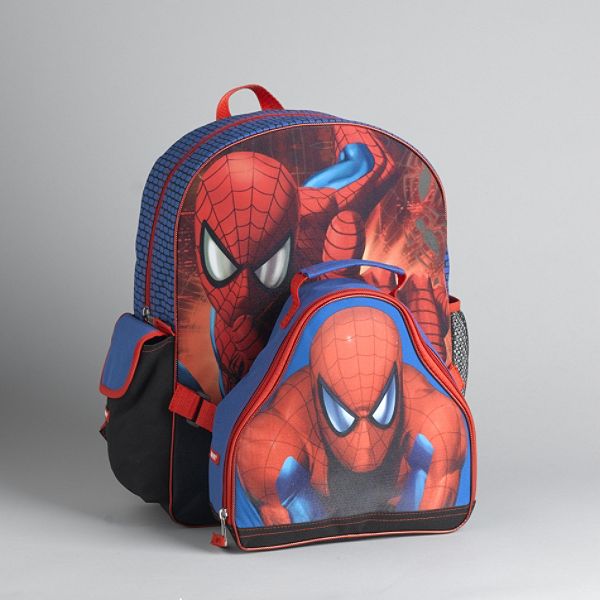 Spiderman Boy's Backpack with Detachable Lunch Kit 