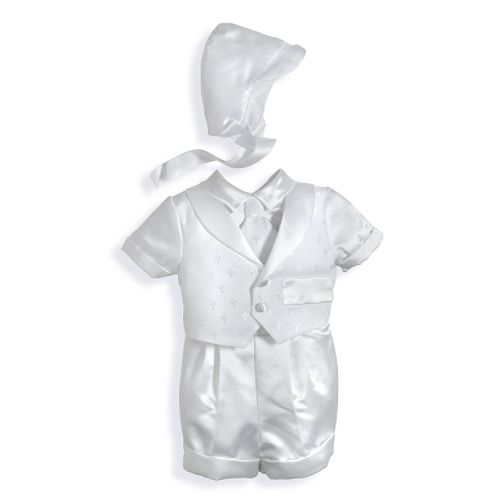 MaDonna Boys Short Tuxedo Christening Set