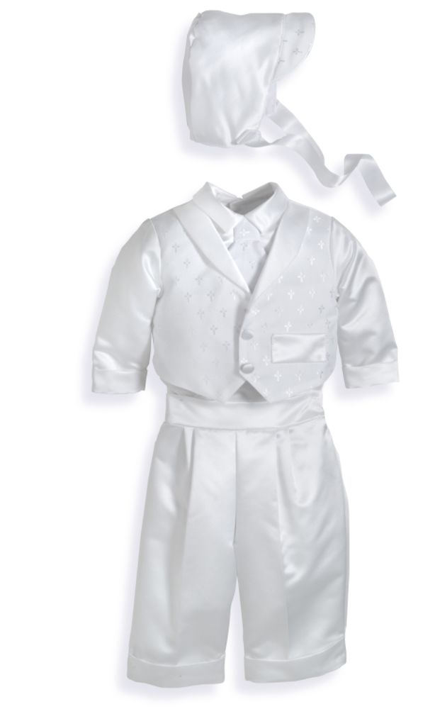 Long Pant Tuxedo Christening Set
