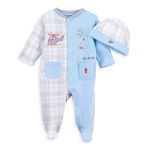 Little Wonders Newborn Boy's Sleep 'n Play with Cap