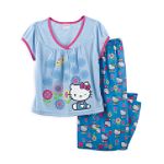 Hello Kitty Girl's 4-16 2-Piece Floral Print Pajamas