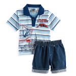 Spiderman Toddler Boy's 2 Piece Light-Up Stripe Polo Short Set