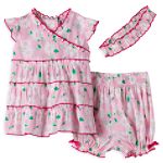 Little Wonders Newborn Girl's 3 Piece Sundress On Satin Hanger
