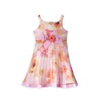 Youngland Toddler Girl's Sleeveless Crystal Pleated Print Dress