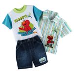Elmo Infant Boy's Elmo 3 Piece Vertical Stripe Short Set