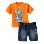 And1 Infant Boy's Graphic Tee and Denim Belted Short Set