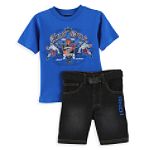 And1 Toddler Boy's Graphic Tee And Denim Belted Short Set