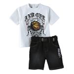 And1 Toddler Boy's Graphic Tee and Denim Belted Short Set