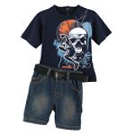 And1 Toddler Boy's Graphic Tee and Denim Belted Short Set