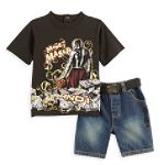 And1 Toddler Boy's Graphic Tee And Denim Belted Short Set