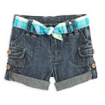 Toughskins Toddler Girl's Dark Denim Fashion Shorts