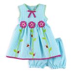 Youngland Infant Girl's Floral Seersucker Sundress with Matching Panty