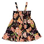 Youngland Infant Girl's Black Floral Print Smocked Sundress