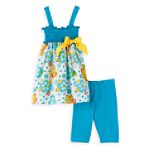 Youngland Toddler Girl's Floral Smocked Skimmer Set