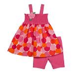 Youngland Newborn Girl's Polka Dot Smocked Skimmer Dress Set