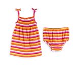 Toughskins Infant Girl's Striped Smocked Tank Dress with Panty