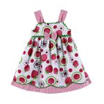 Rare Too Infant Girl's Strawberry Printed Seersucker Dress