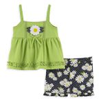 Baby Q Infant Girl's Daisy Short Set