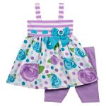 Youngland Infant Girl's Floral Smocked Skimmer Dress Set