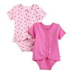 Absorba Newborn Girl's 2 Pack Bodysuits