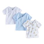 Absorba Newborn Boy's 3 Pack Side Snap Shirts